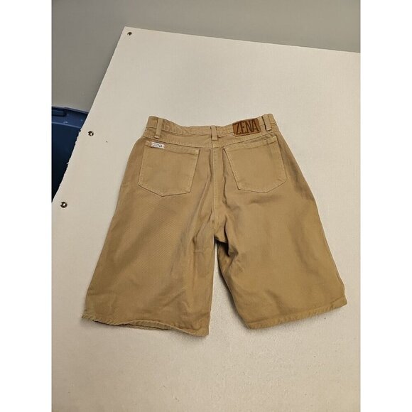 VTG Zena Wmn's Button Fly Straight Long Hi Rise  Brown Jeans Sz 13 Shorts Y2K - Picture 6 of 6